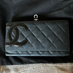 Authentic Black Chanel leather wallet